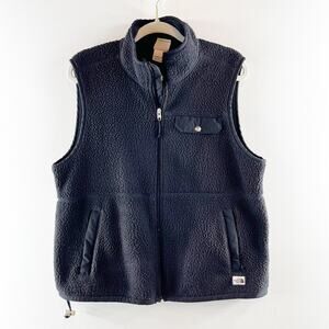 The North Face Full Zip Fleece Sherpa Vest Black Large